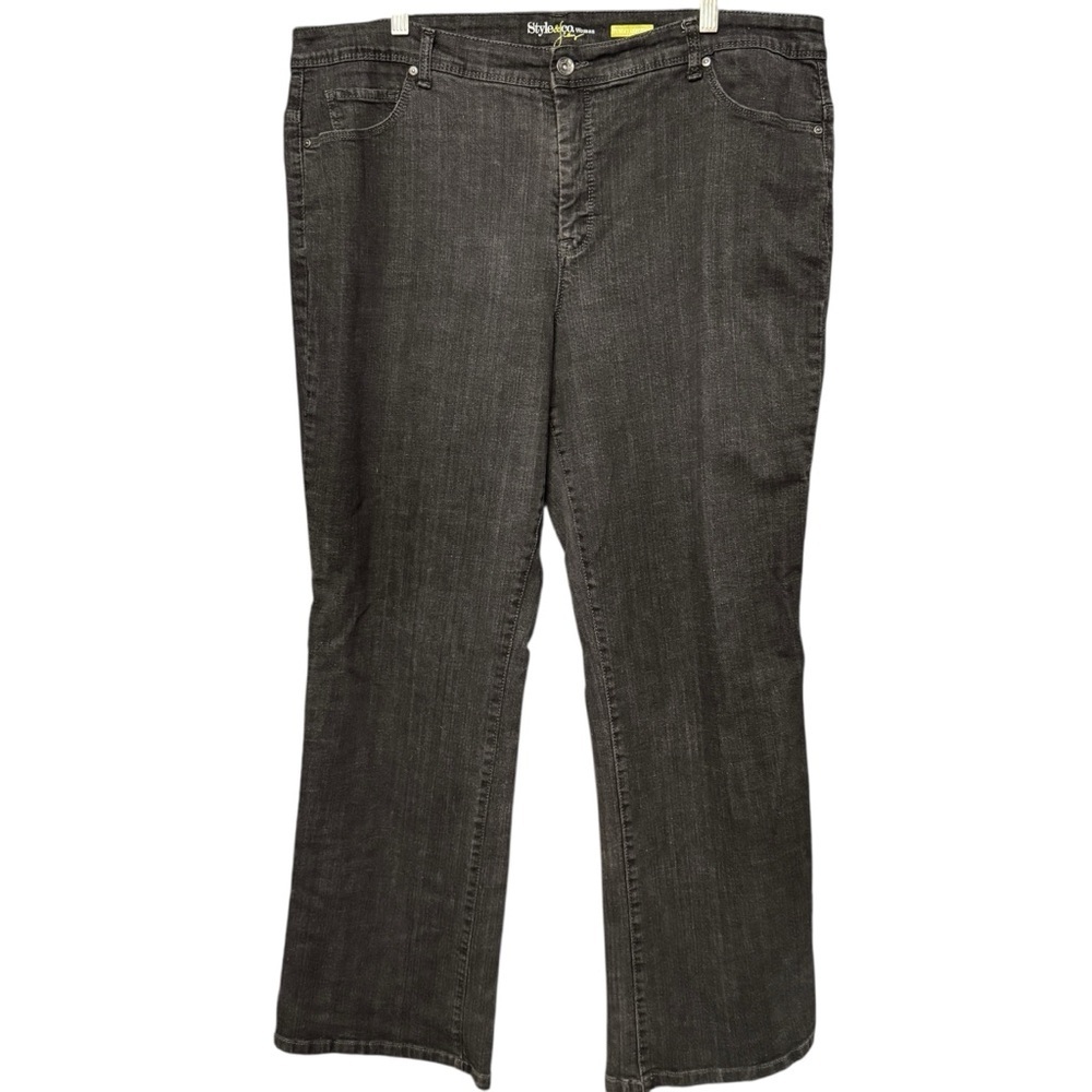 Style & Co Woman 20W Black Tummy Control Bootcut Plus Size Jeans - Picture 1 of 8